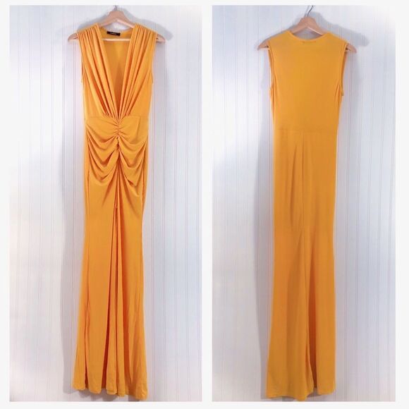 CAMEO Cinched Golden Yellow Maxi Gown Goddess Dress - Picture 1 of 8